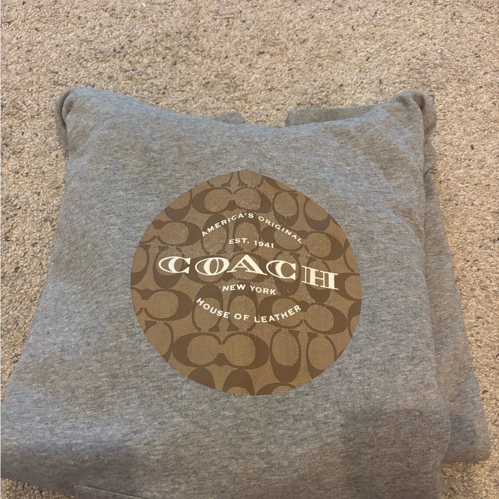Coach Heather Gray Hoodie with Logo - Picture 5 of 5
